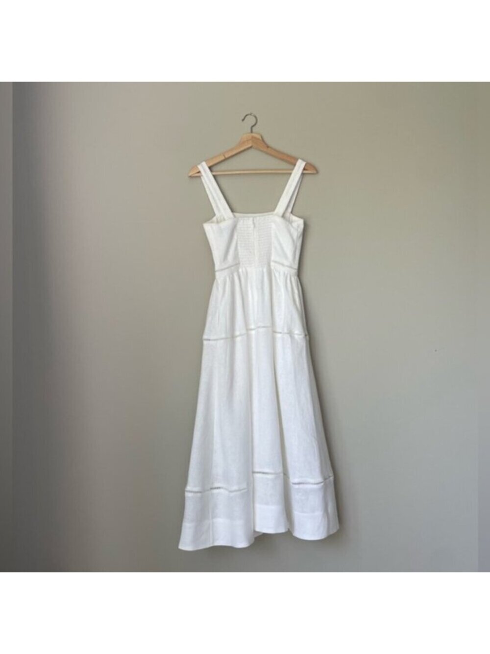 NEW Reformation Everett Linen Midi Dress White | US 4 UK 8 - Picture 11 of 16